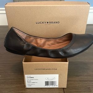 12W-Lucky Brand Ballet Flat Style: Emmie Color: Black. Worn once